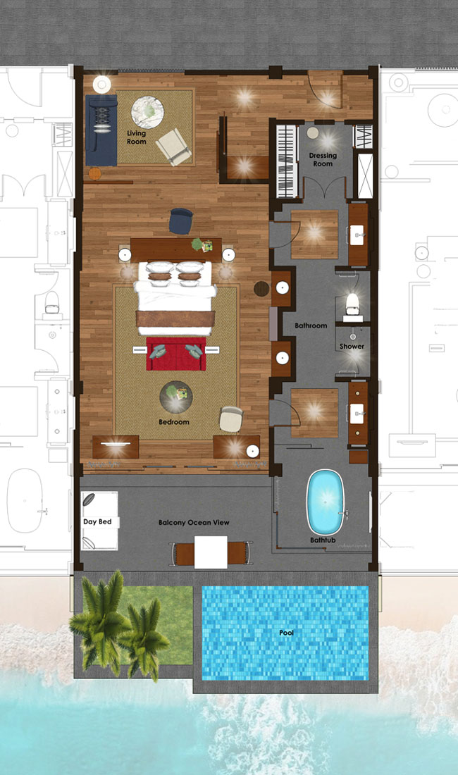 honeymoon pool suites layout