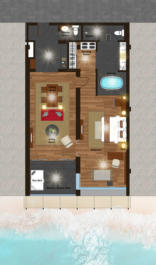 samabe pool suites room layout